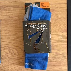 Blue and Gray Athletic Recovery Socks